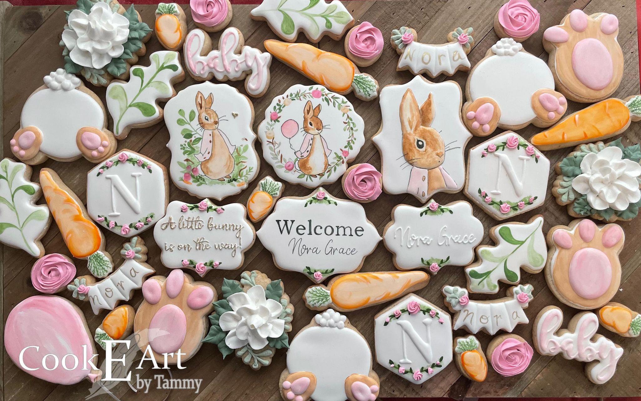 Bunny cookies decorated