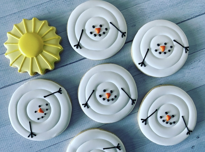 Melting snowman cookies