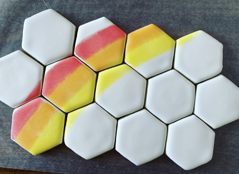 watercolor on royal icing