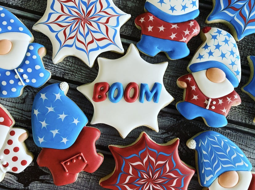 4th of July cookies decorated