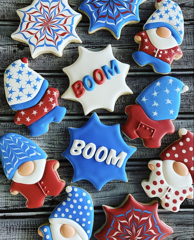 4th of July cookies decorated