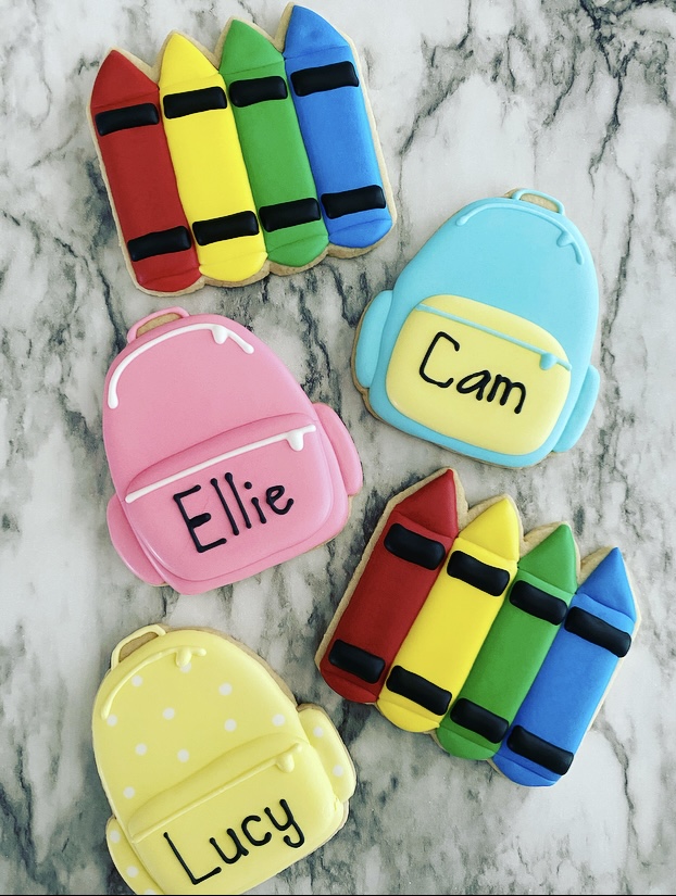 back to school cookies decorated