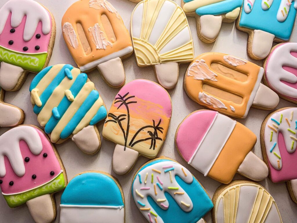 Popsicle cookies decorated
