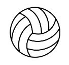 Volleyball royal icing transfer sheet