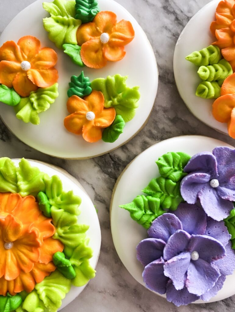 royal icing leaves