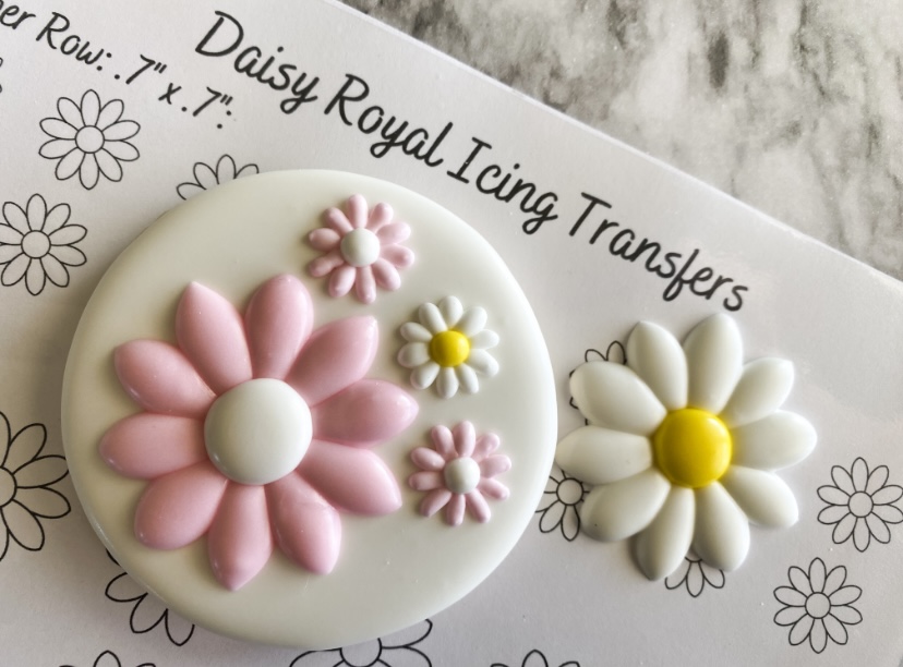 Daisy royal icing transfers