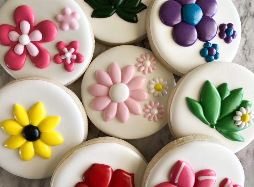 Royal icing transfer sheets flowers