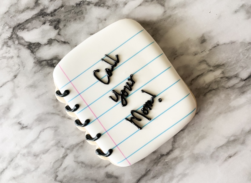 Note cookie decorated