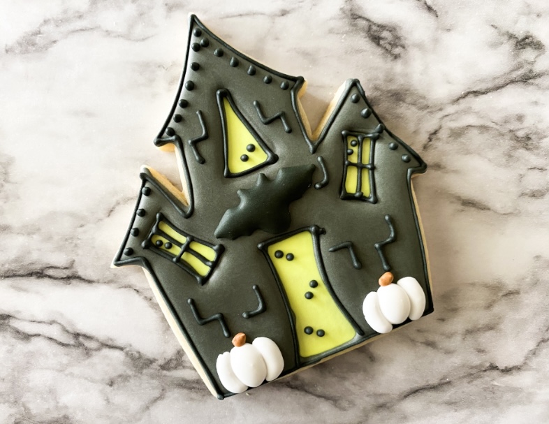Haunted house cookies decorated