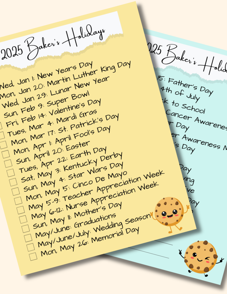 bakery holidays