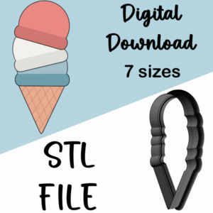 ice cream cone cookie cutter STL file