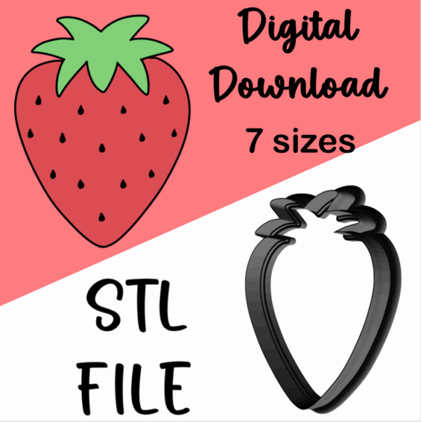 strawberry cookie cutter STL file