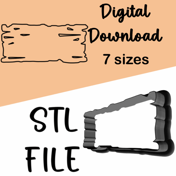 Rectangle Wood Plaque Cookie Cutter - STL File