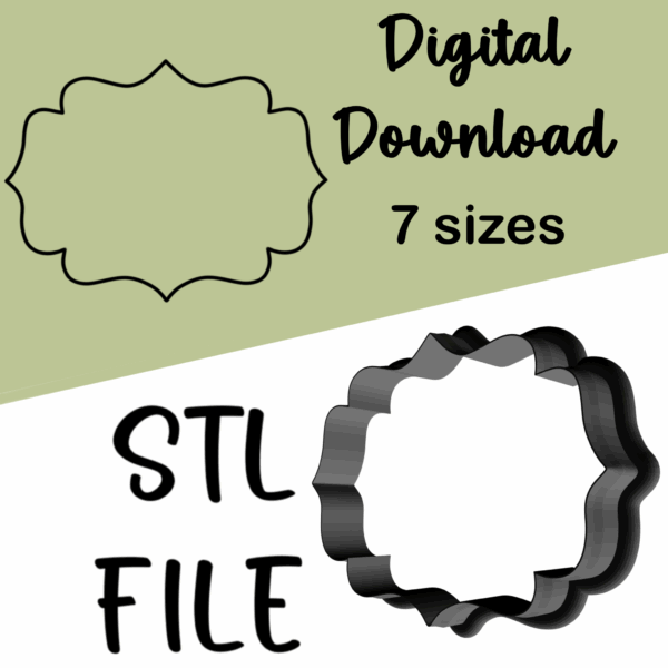 Simple Plaque C Cookie Cutter - STL File